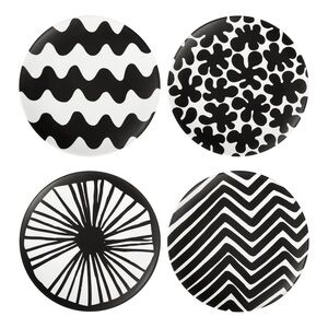Marimekko for Target Black and White Patterned Salad Plate Set